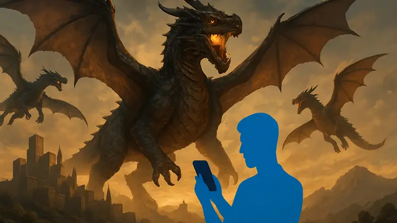 Драконы из игры Dragonfire по «Дому Дракона», символизирующие успех мобильной стратегии.