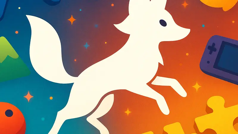 Логотип Spry Fox, символизирующий независимость студии после ухода из-под контроля Netflix, на фоне игровых элементов.
