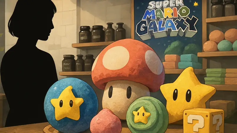 Косметические продукты Lush, тематика Super Mario Galaxy, бомбочки для ванн с персонажами Nintendo.