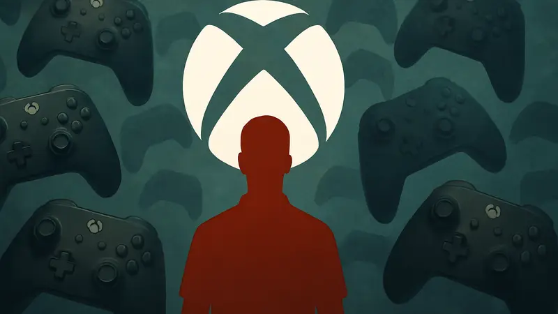 Логотип Xbox на фоне игровых контроллеров, символизирующий эксклюзивные игры.