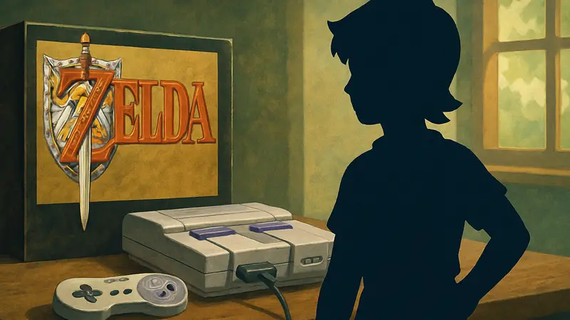 Обложка игры The Legend of Zelda A Link to the Past на SNES, классическая консоль Super Nintendo