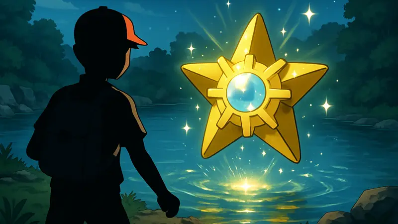 Блестящий Старми (Staryu) с эффектом свечения в Pokémon FireRed или LeafGreen.