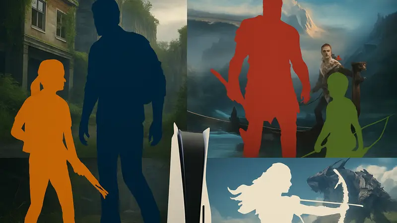 Коллаж из обложек лучших игр PlayStation 2010-х годов, таких как The Last of Us и God of War.