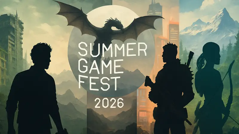 Логотип Summer Game Fest 2026 с изображениями популярных игр