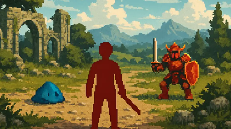 Изображение классической RPG-игры с пиксельной графико