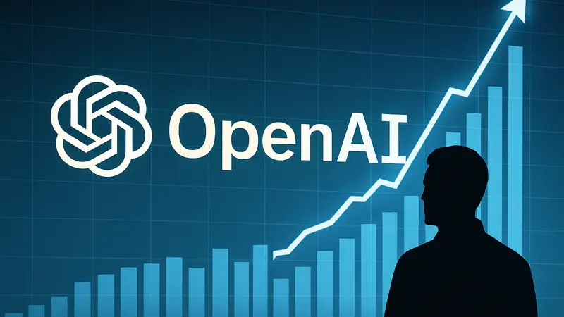 Логотип OpenAI на фоне графика роста капитализации