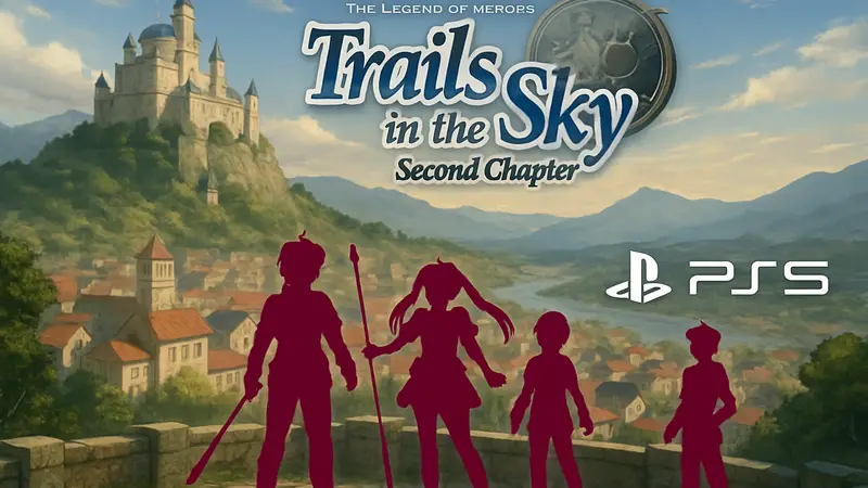 Обложка игры Trails in the Sky 2nd Chapter, логотип PS5, персонажи JRPG