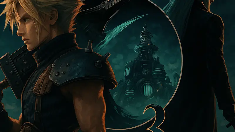 Логотип Final Fantasy VII Remake Part 3, возможно, с изображением Клауда или Сефирота