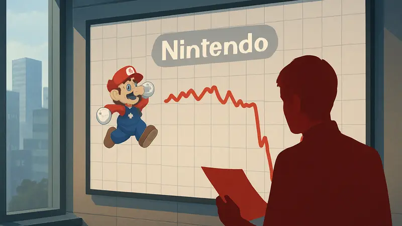 График акций Nintendo с резким падением после проведения мероприятия Nintendo Direct