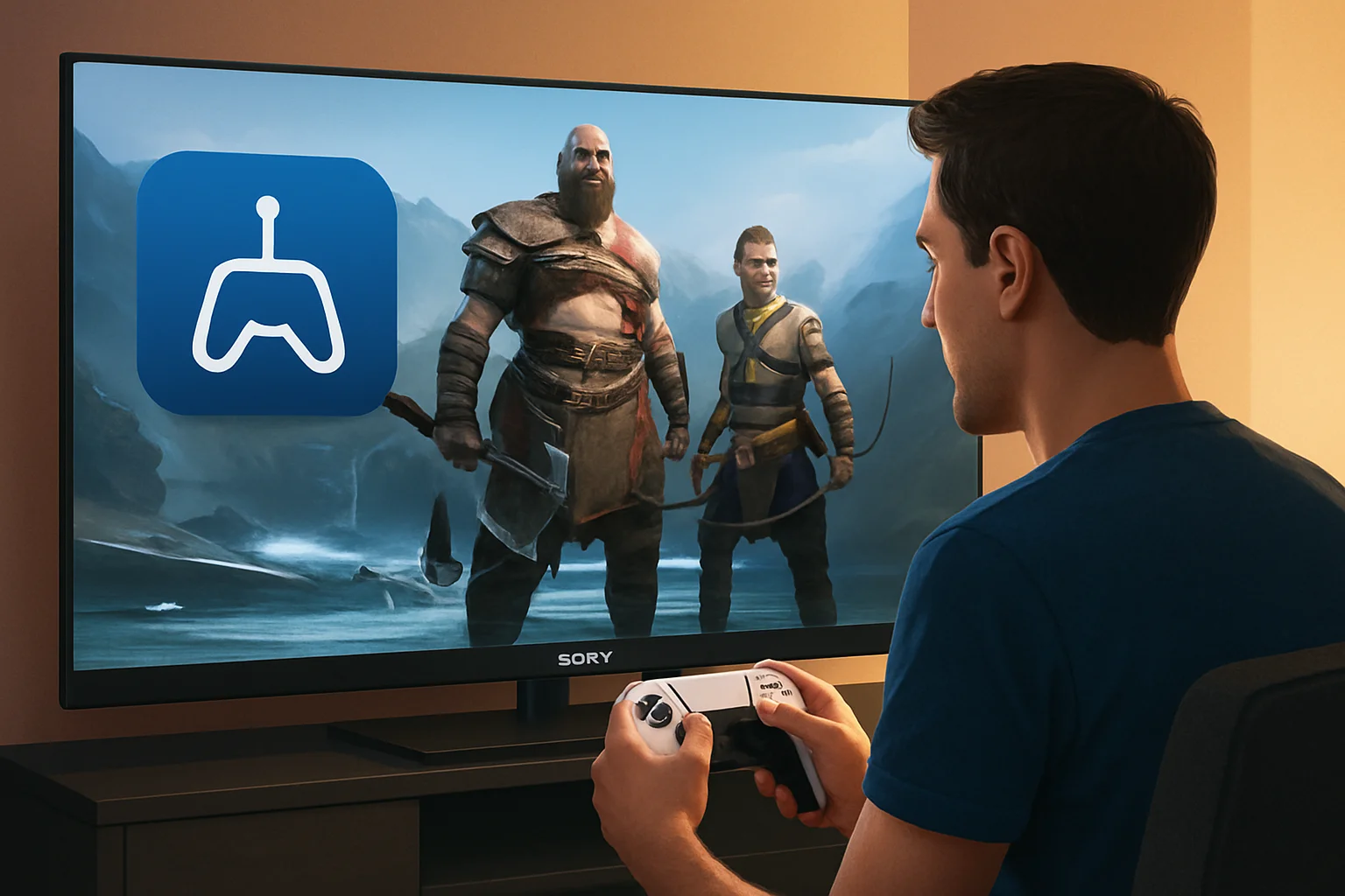 Игрок стримит игры с PlayStation 5 на телевизор Sony Bravia через PS Remote Play, без приставки.