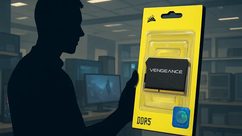 Обновленная упаковка оперативной памяти Corsair Vengeance DDR5 с элементами защиты от подделок для геймерских ПК.