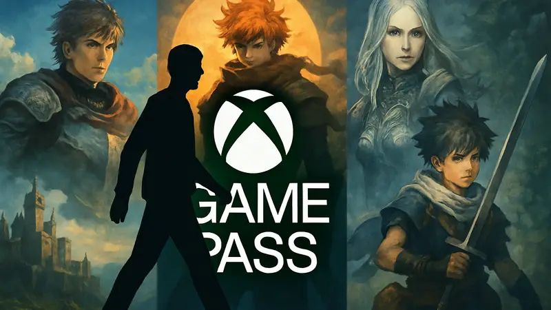 Логотип Xbox Game Pass на фоне популярных RPG и JRPG игр