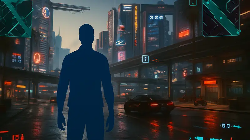 Модифицированный Cyberpunk 2077 с новыми элементами интерфейса и улучшенной графикой.
