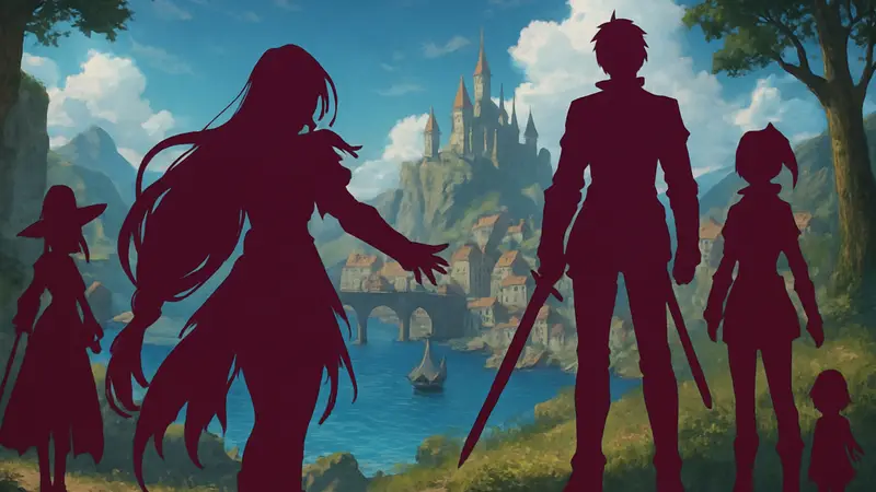 Арт с персонажами Tales of Berseria, в стиле JRPG.