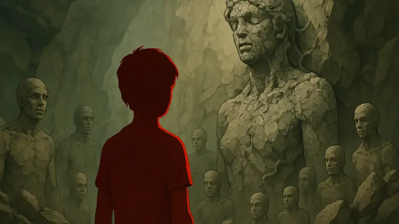 Постер фильма "Альфа" Джулии Дюкорно, символизирующий боди-хоррор и окаменение