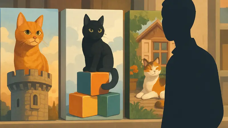 Обложки настольных игр про котов: Кот и башня, Котокубики, Замурчательное место, анонсированных к релизу в России.