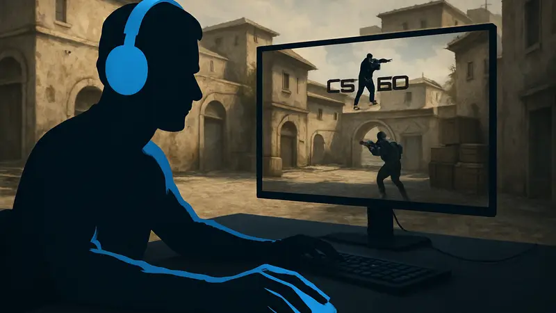 Профессиональный игрок в Counter-Strike использует новую сверхбыструю игровую мышь.