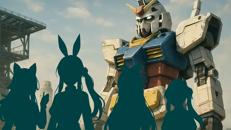 Vtubers Hololive в стилистике Gundam, анонс кроссовера