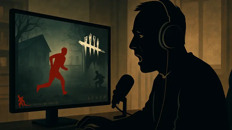 Стример Лимми играет в Dead by Daylight, на экране показан игровой процесс и его реакция.