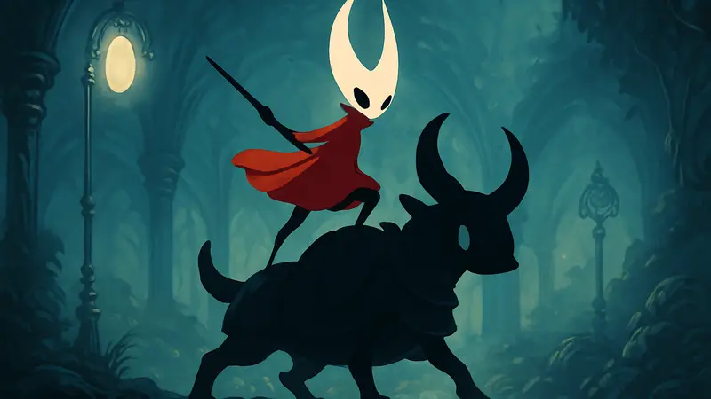 Неофициальная статуя Хорнет и Колокольного зверя из Hollow Knight Silksong