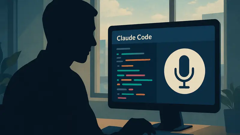 Интерфейс Claude Code с иконкой микрофона, символизирующей активацию голосового режима.