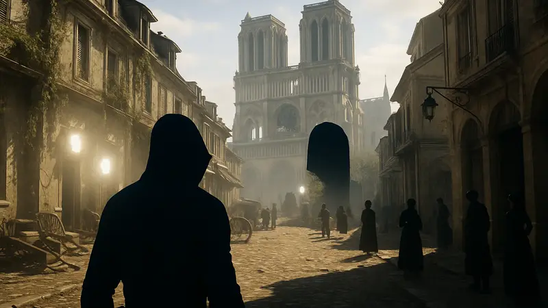 Скриншот Assassin's Creed Unity с демонстрацией сломанного освещения в городской среде на Xbox.