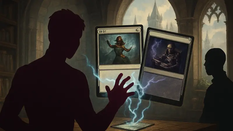 Две карты Magic The Gathering из сета Secrets of Strixhaven, активирующие мощную комбо-связку в игре.