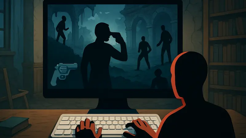 Скриншот игры Final Sentence с клавиатурой