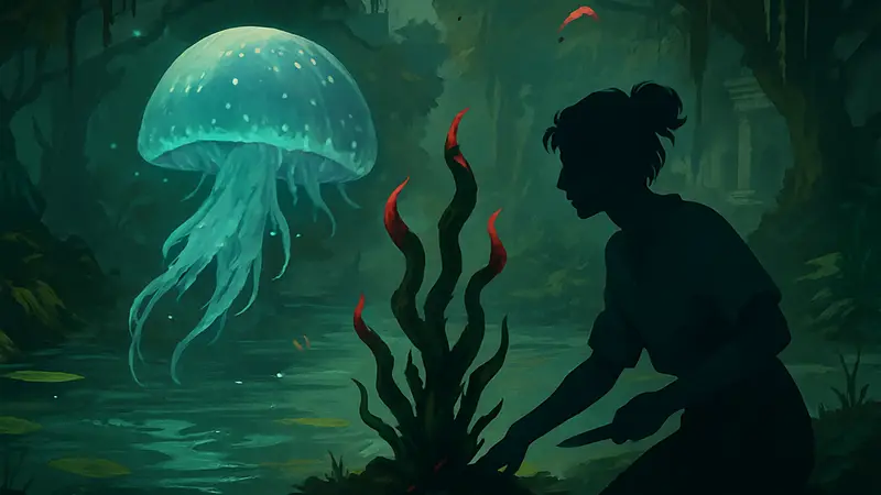 Изображение планктона и змеиного тростника, а также их использования в Hades 2.