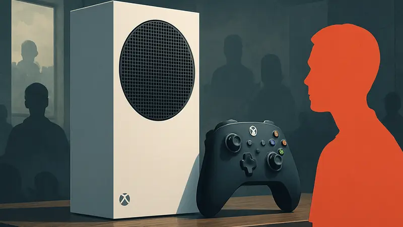 Изображение концепта или рендера консоли Xbox Project Helix и отдельного контроллера для игровой системы.
