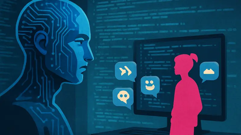 Изображение, символизирующее ИИ и код, с элементами сленга Gen Z.