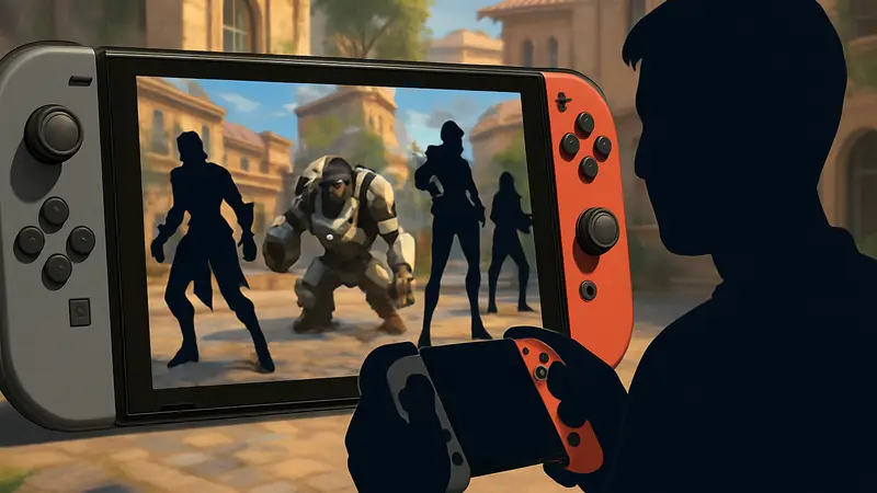 Герои Overwatch на экране Nintendo Switch 2 с низким разрешением и проблемами FPS