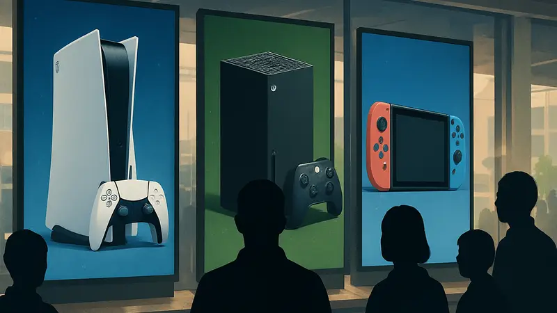 Различные игровые консоли: PlayStation, Xbox, Nintendo Switch, в день их запуска.