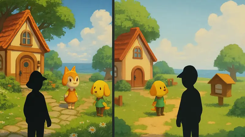 Сравнение графики Animula Nook до и после даунгрейда