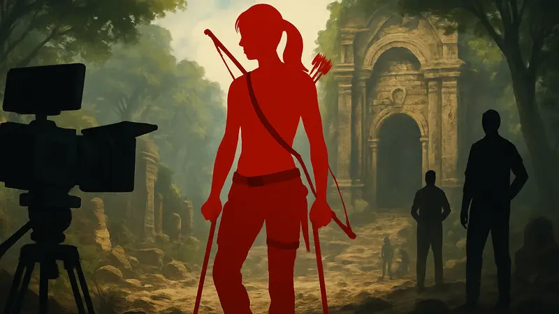 Софи Тёрнер в образе Лары Крофт, съёмки сериала Tomb Raider, остановка производства