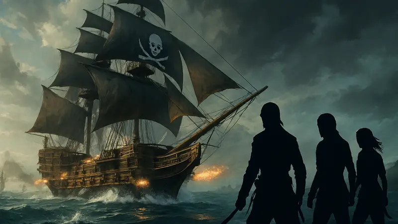 Корабль «Галка» из Assassin's Creed 4: Black Flag, демонстрирующий улучшения в морском бою и максимальную мощь.
