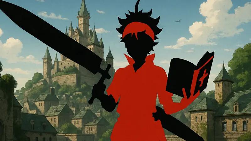 Постер аниме Black Clover, Аста с Гримуаром