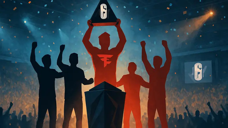 Команда FaZe Clan празднует победу на Six Invitational 2026 по Rainbow Six Siege