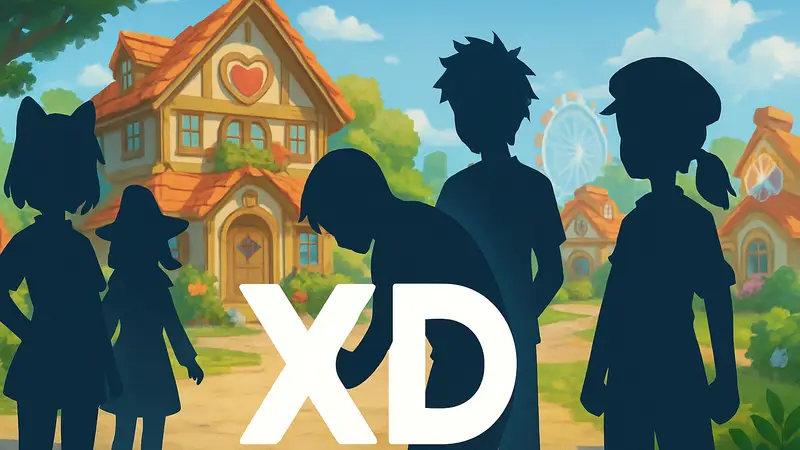 Heartopia: логотип студии XD на фоне персонажей игры, символизирующий извинения разработчиков перед фанатами.