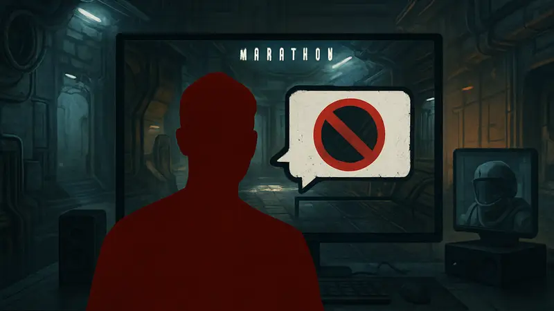 Цензура в чате игры Marathon, где заблокировано название Arc Raiders