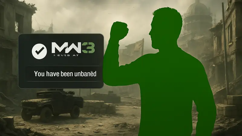 Скриншот игры Call of Duty Modern Warfare 3 с сообщением о разбане игрока