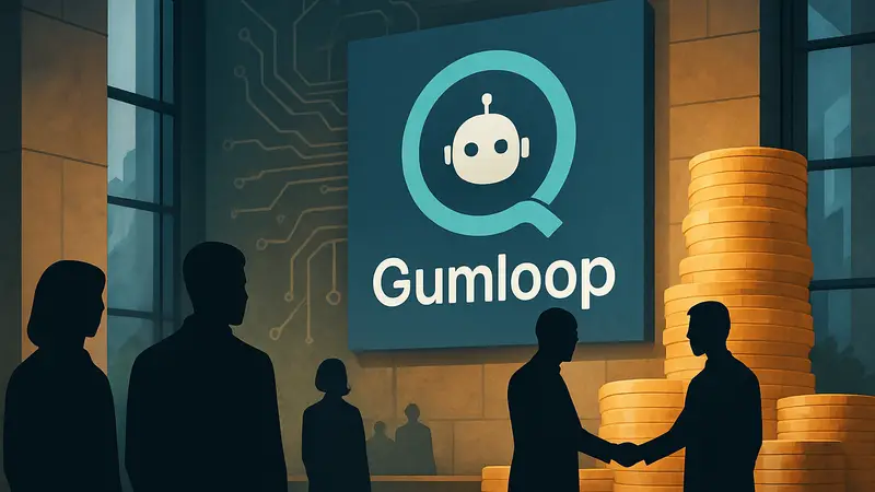 Логотип Gumloop или стилизованное изображение, связанное с ИИ и инвестициями, символизирующее привлечение капитала.
