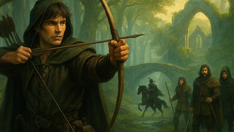 Постер или кадр из сериала 'Robin of Sherwood', демонстрирующий фэнтезийную атмосферу.
