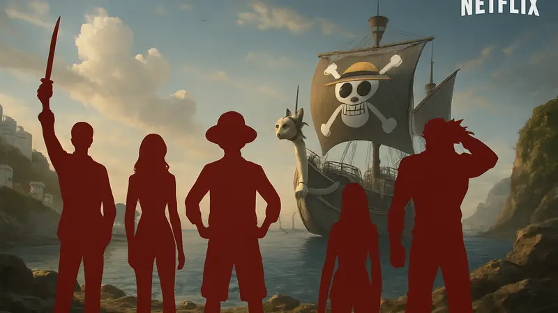 Постер второго сезона сериала «One Piece. Большой куш» с главными героями и логотипом Netflix