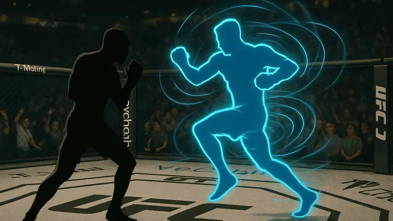 Игровой скриншот из UFC 6, на котором показан бой с эффектами «Flow State».