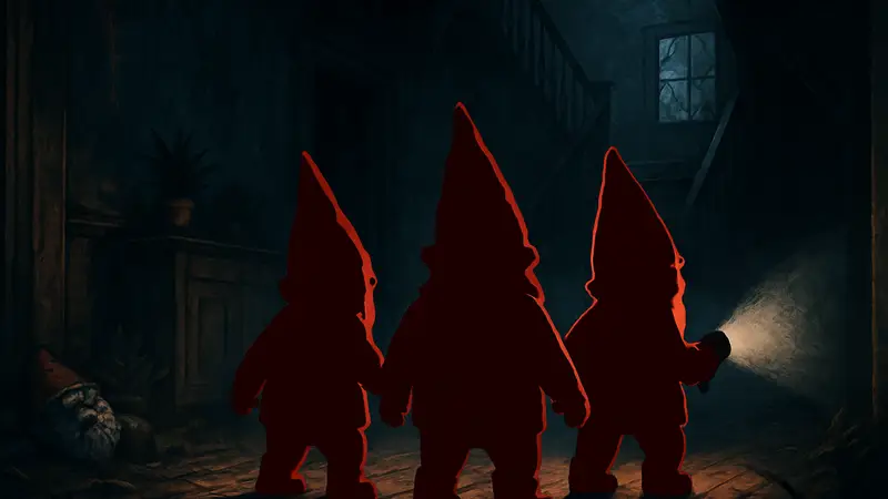 Изображение гномов из игры Burglin' Gnomes: кооперативный хоррор для ПК.