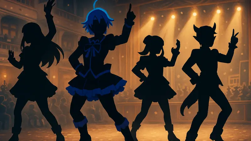 Ирума и его одноклассники танцуют в костюмах идолов в аниме Welcome to Demon School! Iruma-kun.