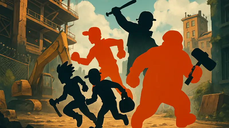 Игровые персонажи из Crashout Crew в динамичной позе, символизирующие кооперативную пати-игру для Xbox Game Pass.