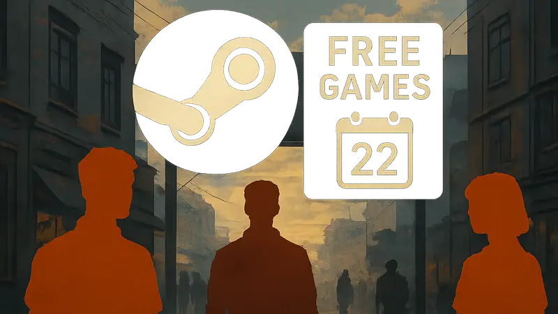 Изображение логотипа Steam с пометкой о бесплатных играх и датой 22 июня.