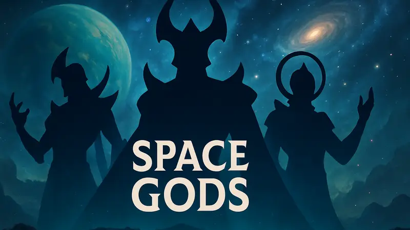 Логотип Teamfight Tactics Set 17: Space Gods с изображением космических богов